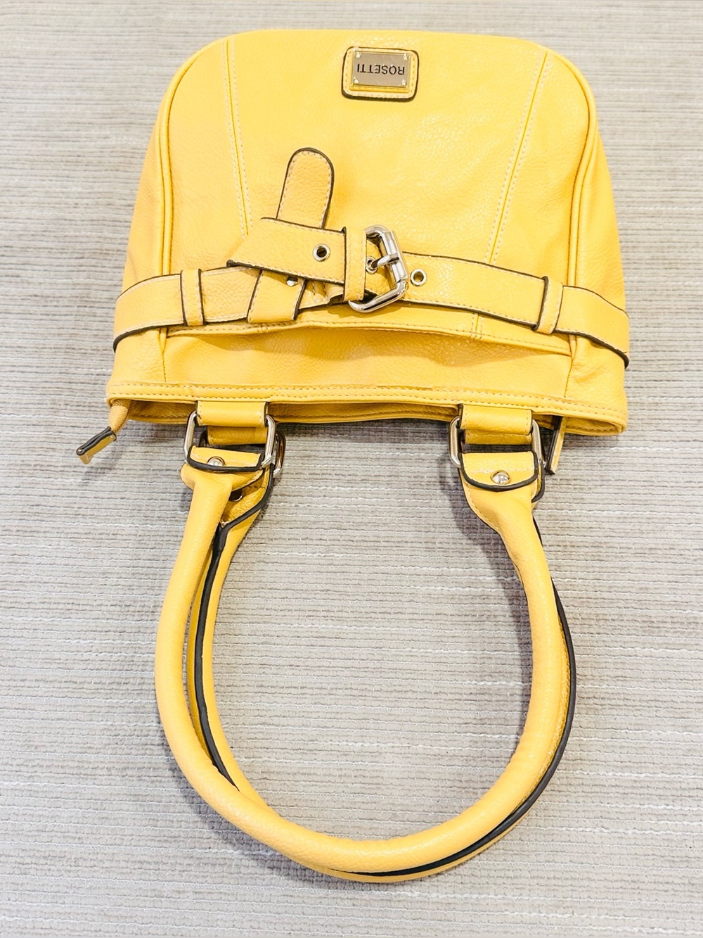 Rosetti Yellow Faux Leather Shoulder Bag Purse Buckle Accent Y2K Style - Picture 9 of 14